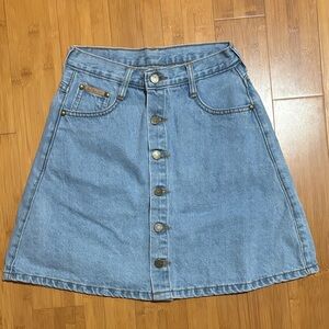 Classic Blue Denim A-Line Skirt